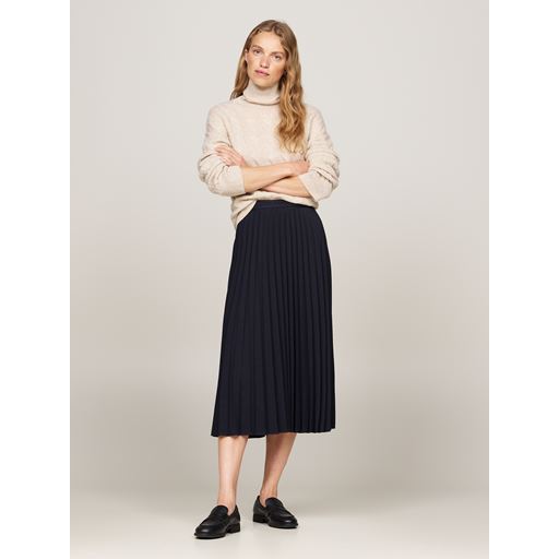 Tommy Hilfiger Fluid Pleated Midi Nederdel, Desert Sky, 38