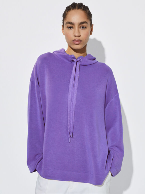 Moletom com capuz modal - Violeta