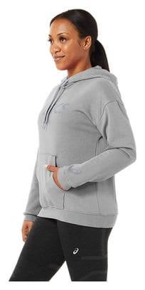 Sweat à capuche Asics Big Logo Gris Femme