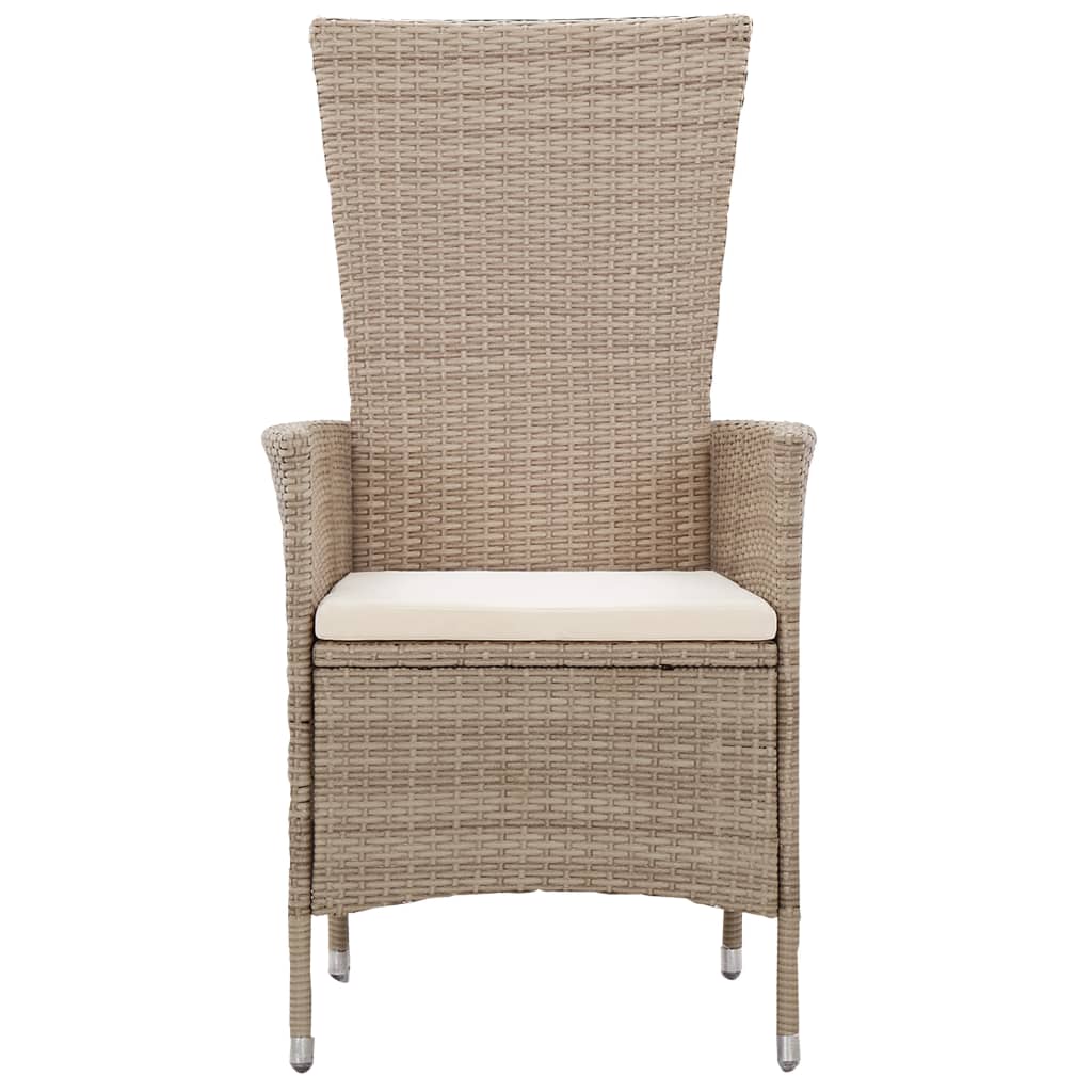 Salon de jardin meuble d'extérieur ensemble de mobilier avec coussins 9 pièces résine tressée beige