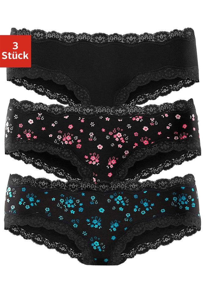 Buffalo Panty , aus elastischer Baumwolle mit floraler Spitze