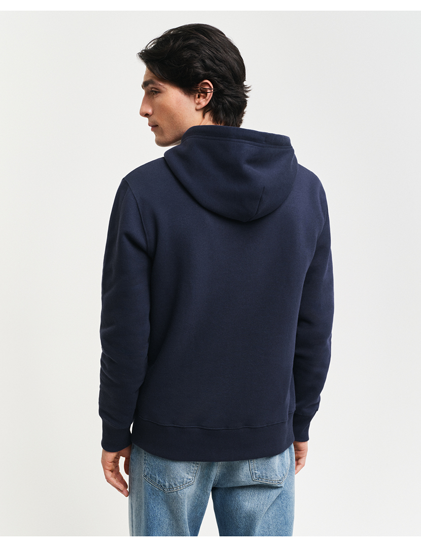 Embroidered Zip Sweatshirt Blue