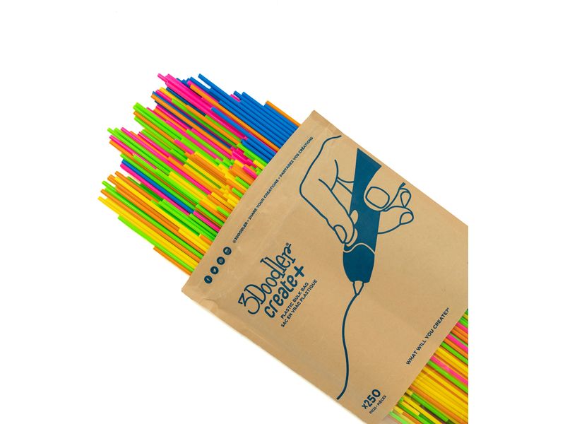 3Doodler 3D Pen Filament Neon Sunset 250 Stück, Mehrfarbig Ersatzpatronen für 3Doodler