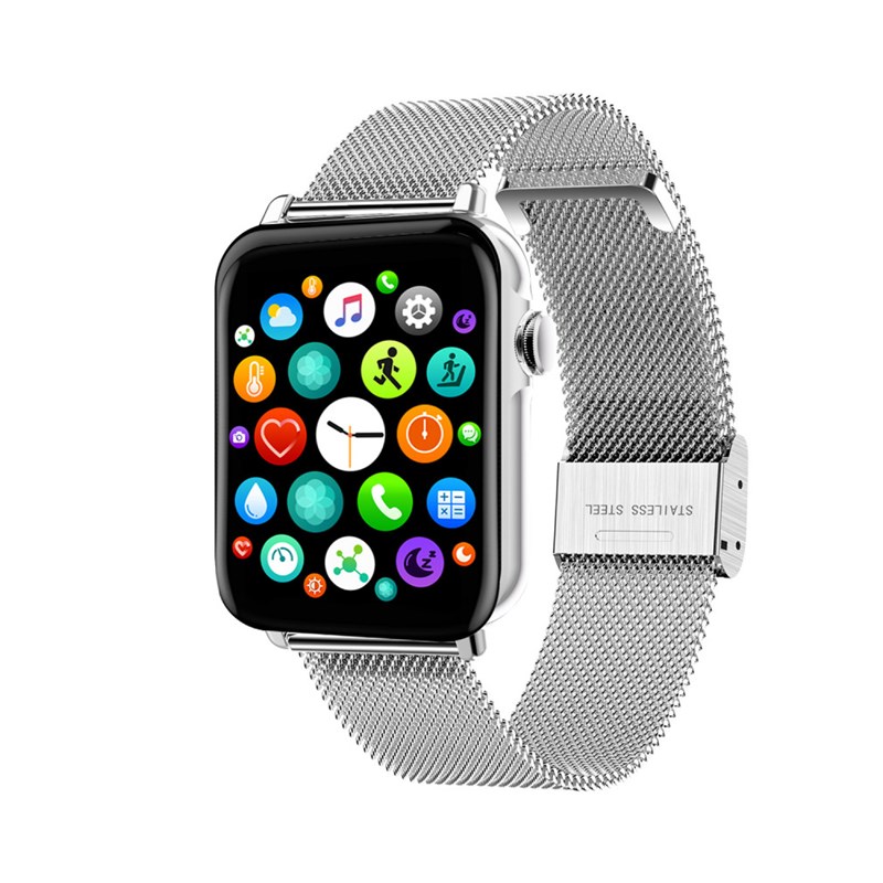 Montre connectée Smarty 2.0 - Bracelet milanais en acier - Podomètre, Chrono, Répertoire des contacts,Fréquence cardiaque