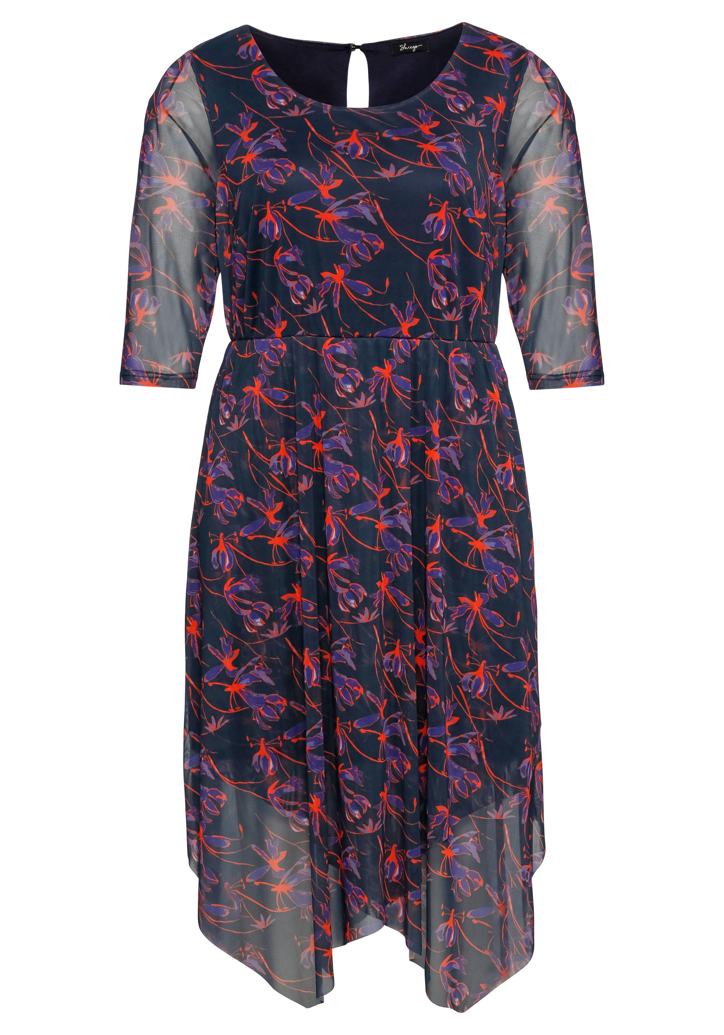 Cocktailkleid aus Mesh, mit Zipfelsaum