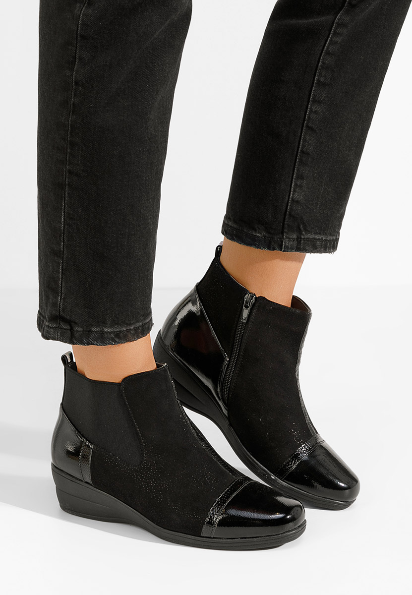 Bottines compensées noires Aversa