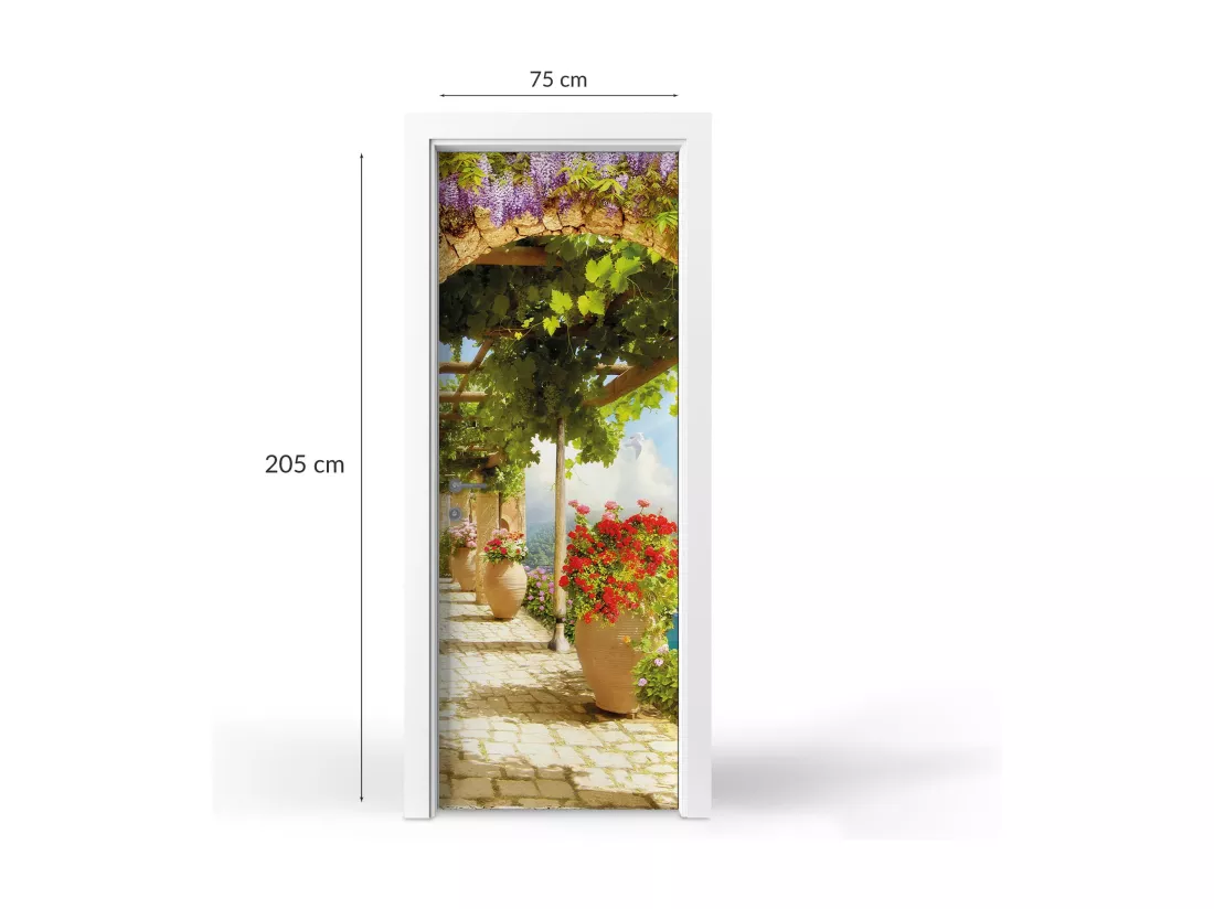 Papier peint photo pour portes intérieures - Jardin méditerranéen 75x205 cm