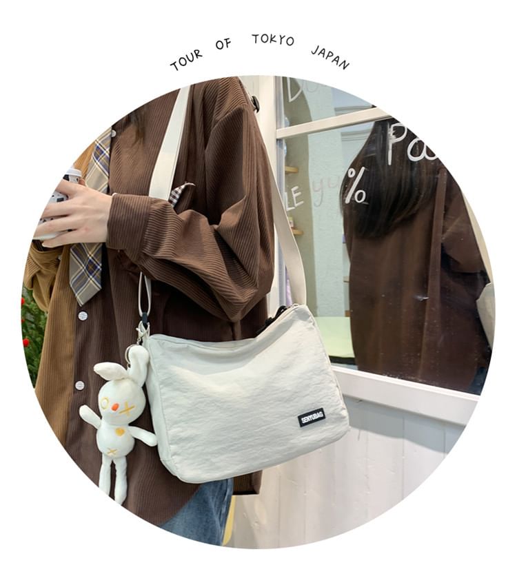 Hikuozy - Nylon Crossbody Tas met Rits en Letters
