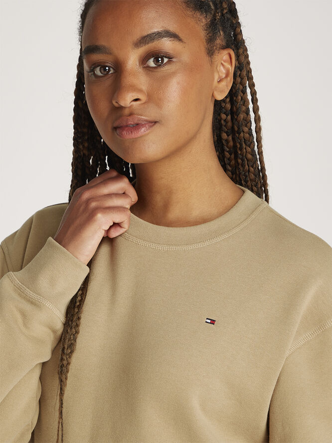 Tommy Hilfiger REG FLAG ON CHEST SWTSHRT Safari canvas