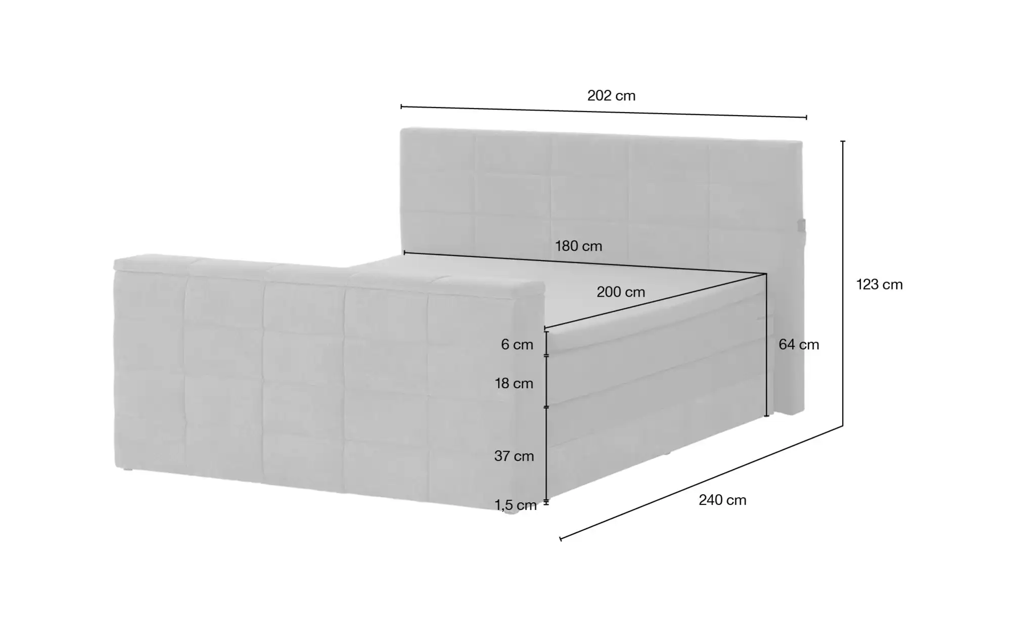 uno TV-Motor-Boxspringbett mit motorischer TV-Halterung Dillon 2