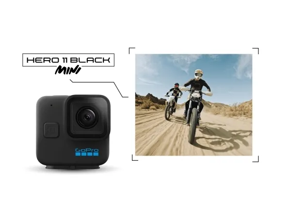GoPro® | HERO11 Black Mini - Action-kamera - kompakt - 5.3K / 60 fps - 24.7 MP - trådløst netværk, Bluetooth - undervands op til 10 m