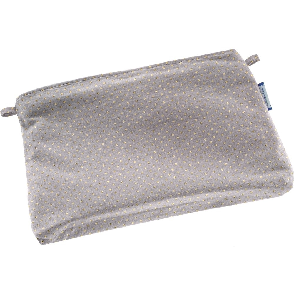 Mini Pochette Tissu Etoile Or Gris