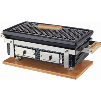 Jamestown tafel kamado BBQ keramiek zwart 39,2 x 22 cm