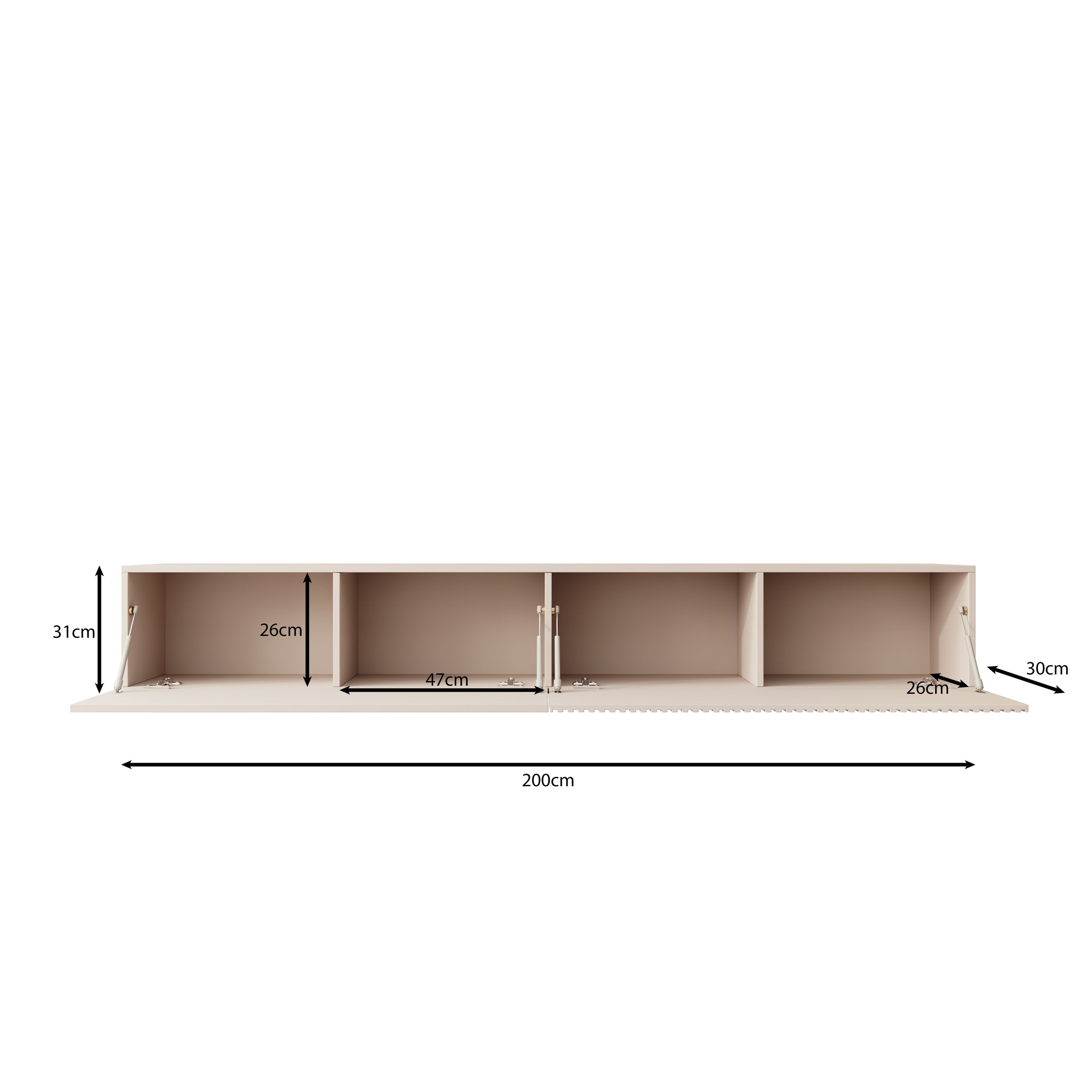 Cruzar - TV-Meubel - Beige - 200x30x31 cm