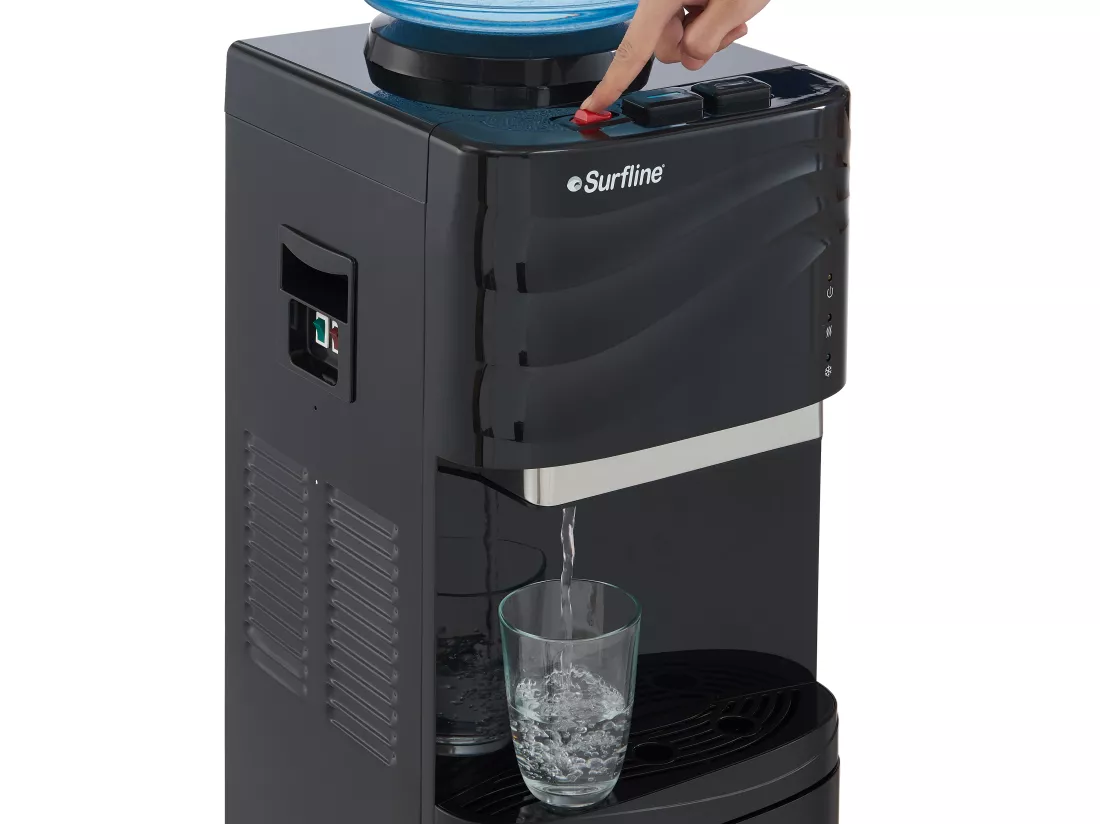 Fontaine à eau bonbonne - eau froide/chaude - 11 /18L - Noir - FORTEX