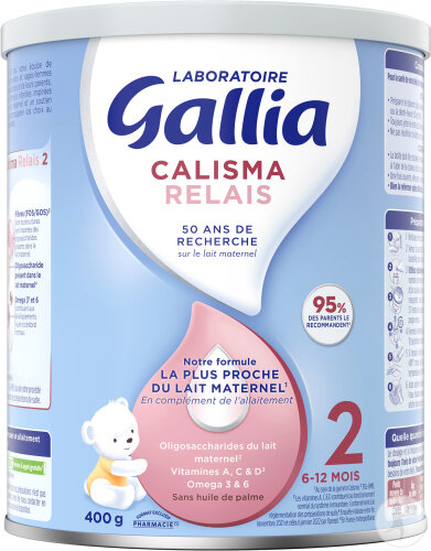 Gallia Calisma Relais Lait 2ème Âge 6-12 Mois Pot 400g