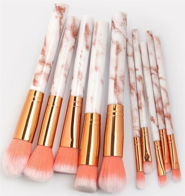 10-pakke professionelle & skånsomme makeupbørster