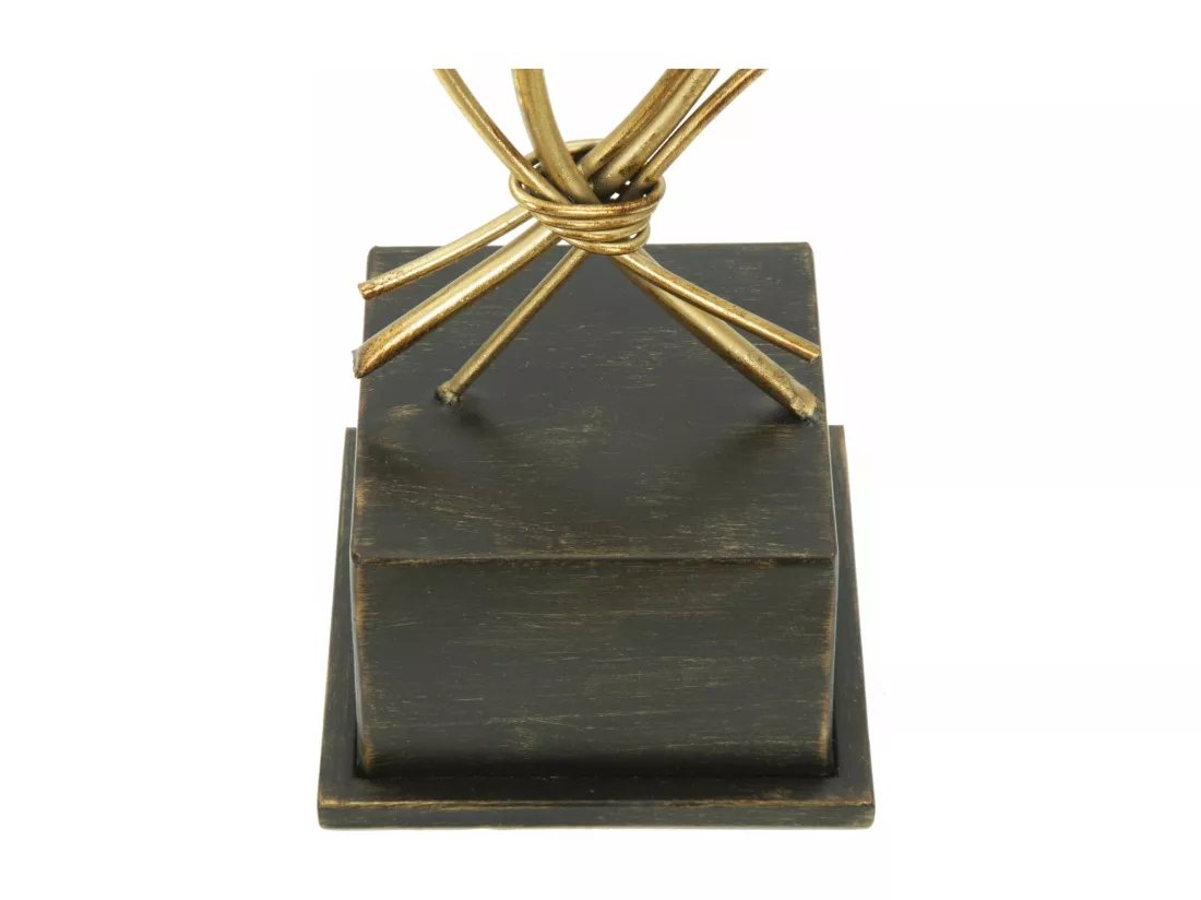 Support de Bougie GLAM Iris en métal doré et noir avec verre - 29x12,5x44 cm, design raffiné pour une ambiance intime et relaxante.