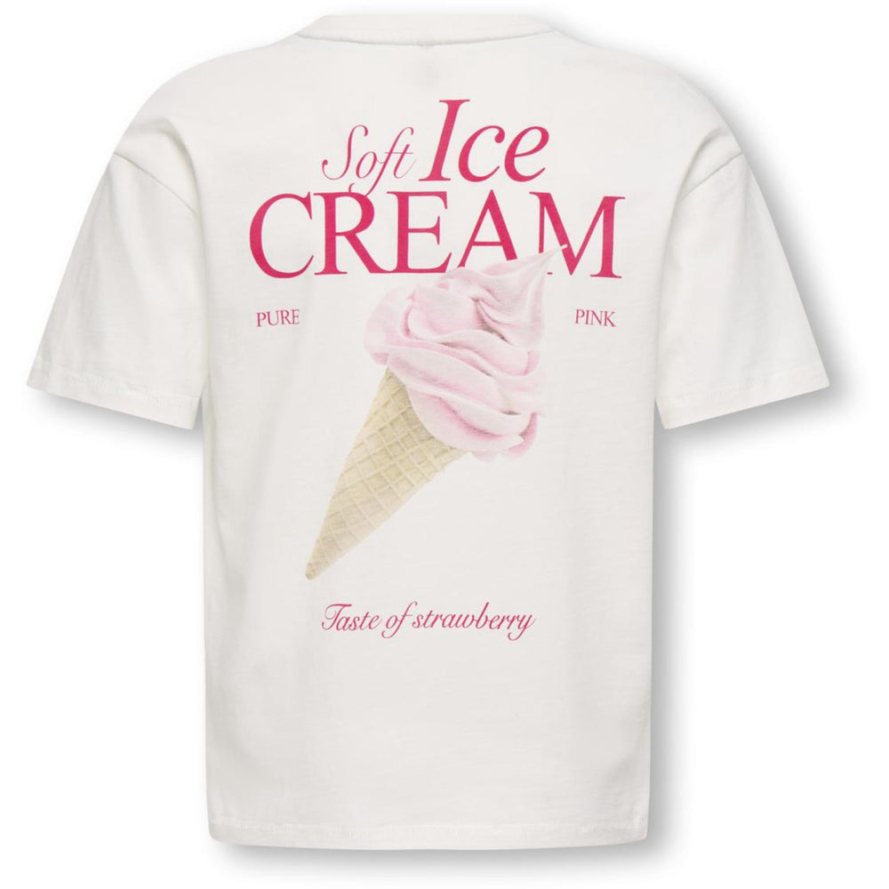 Køb kids ONLY Cloud Dancer Icecream Koghelen Life S/S Loose Tee Jrs Noos