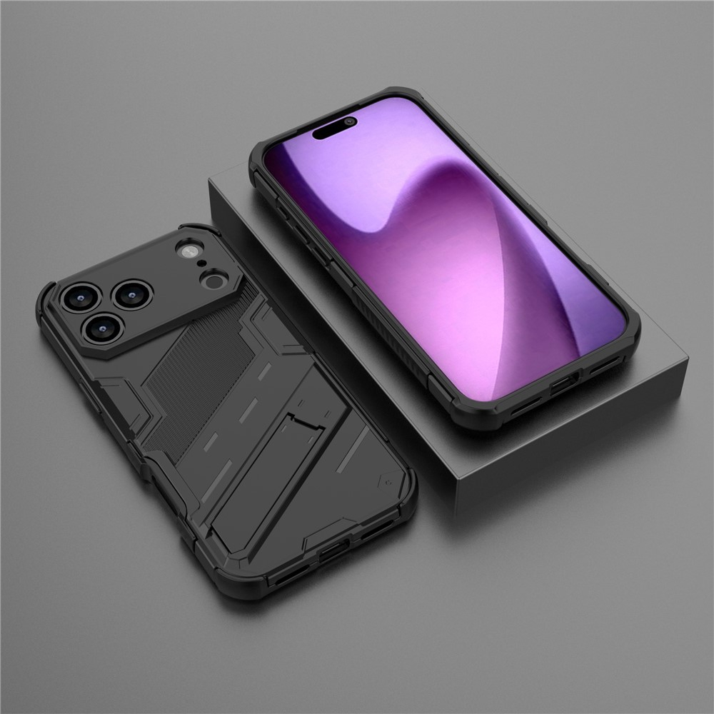 iPhone 17 Pro Max Hybrid Hardcase Hülle   Kickstand Aufsteller - Schwarz