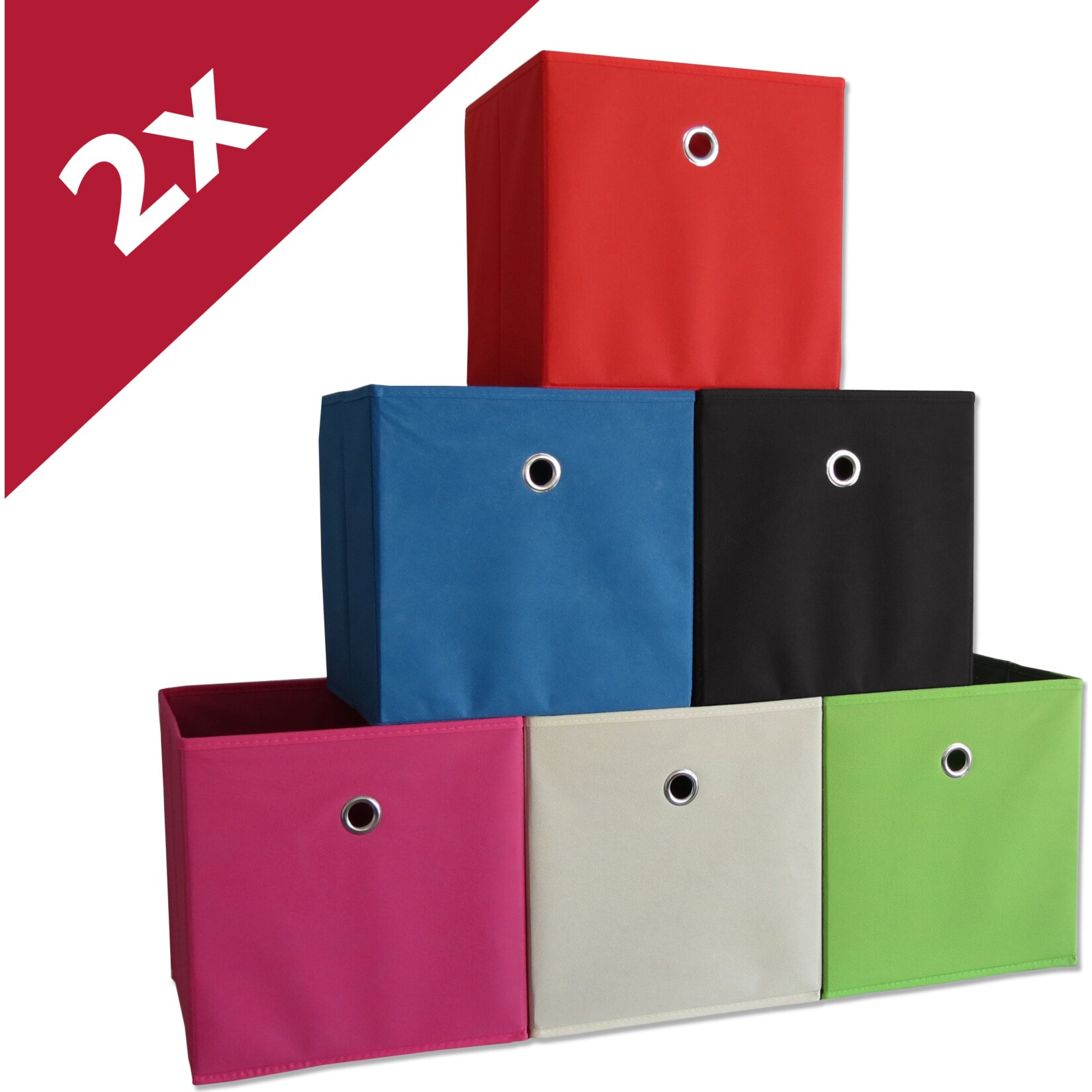 VCM 2er Set Faltbox Klappbox Stoff Kiste Faltschachtel Regalbox Aufbewahrung Boxas