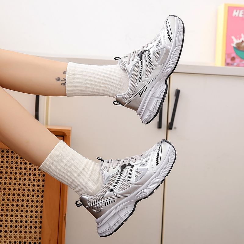 FRAISO - Matching Platform Two Tone Lace Up Sneakers (verschillende designs)