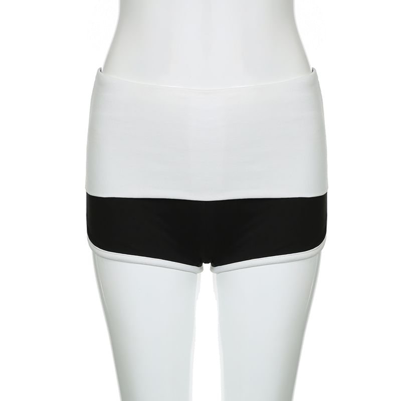 Trisica - Lage taille tweekleurige sweatshorts