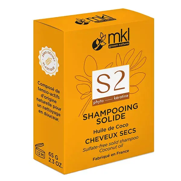 Shampoo sólido MKL com óleo de coco para cabelos secos 65g