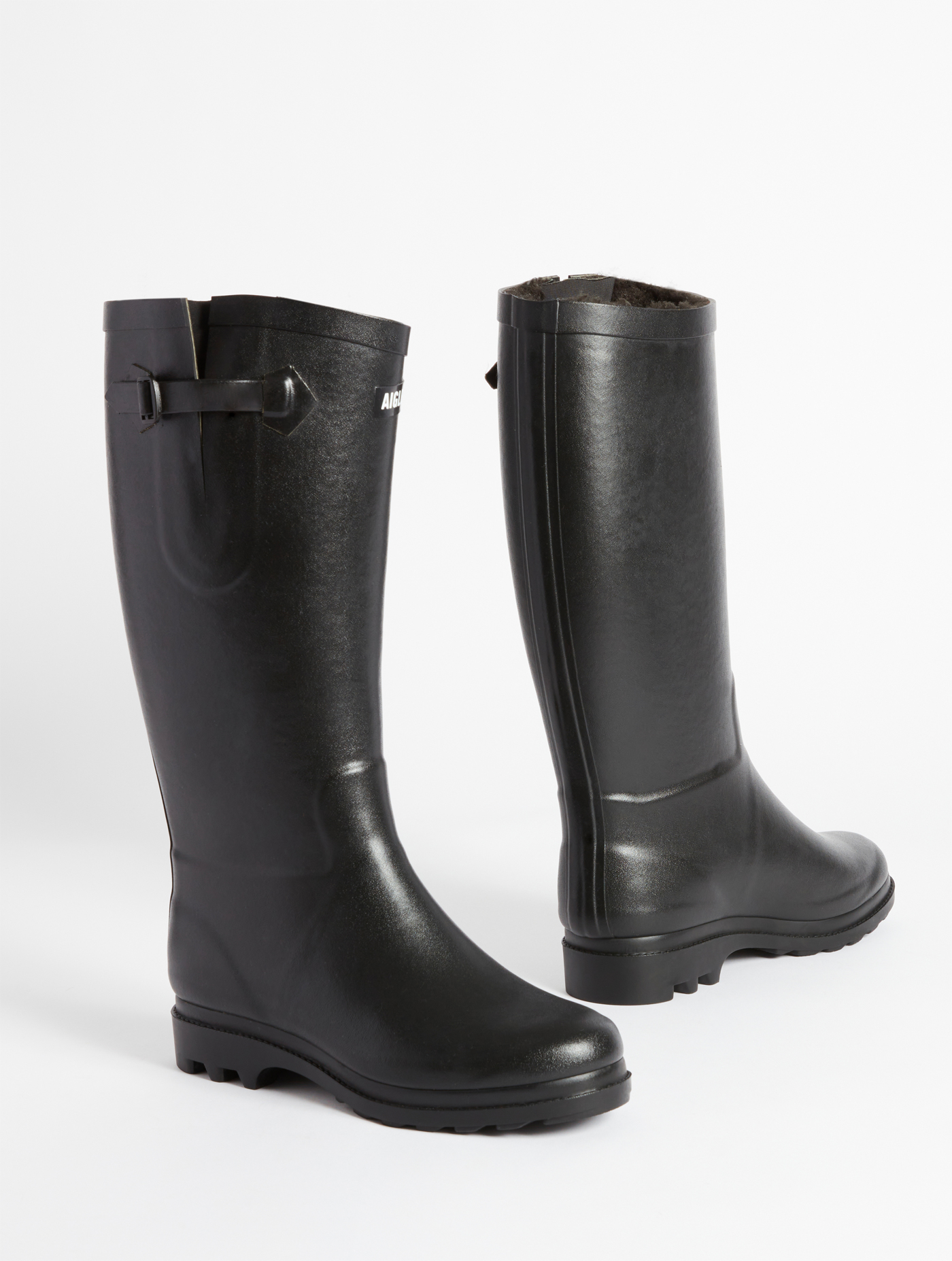 La botte de pluie boyfriend fourrée, fabriquée en France NOIR