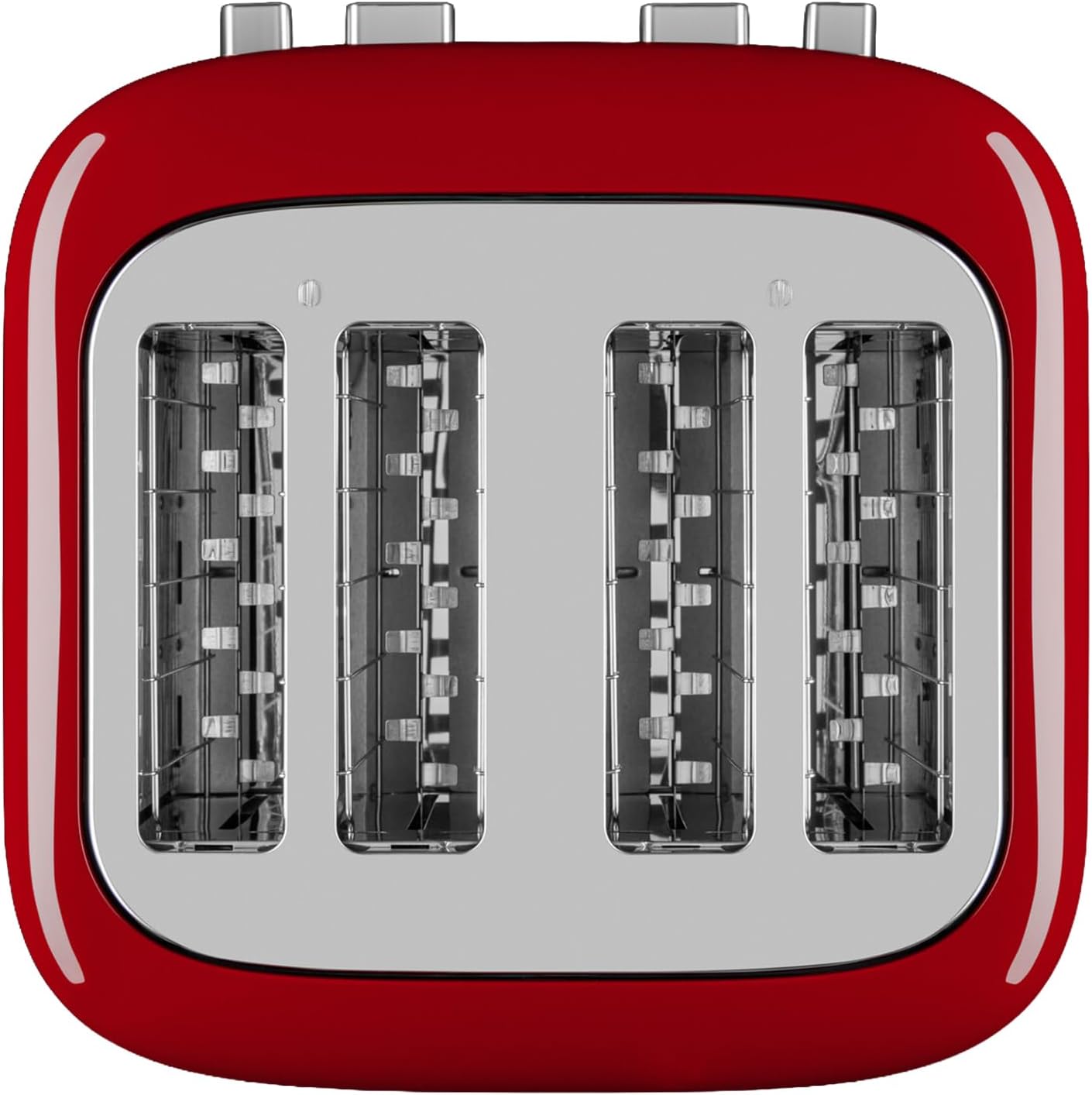 KitchenAid 5KMT4109EER Toaster für 4 Scheiben, Manuelle Bedienung, 7 Bräunungsstufen, Extrabreite Schlitze (3,2 cm), Ganzmetallgehäuse, Auftau-, Bagel- & Aufwärmfunktion, 1960W, Empire Rot