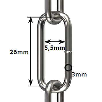 Ledent ketting korte schakel c-30 gesmeed 5 m