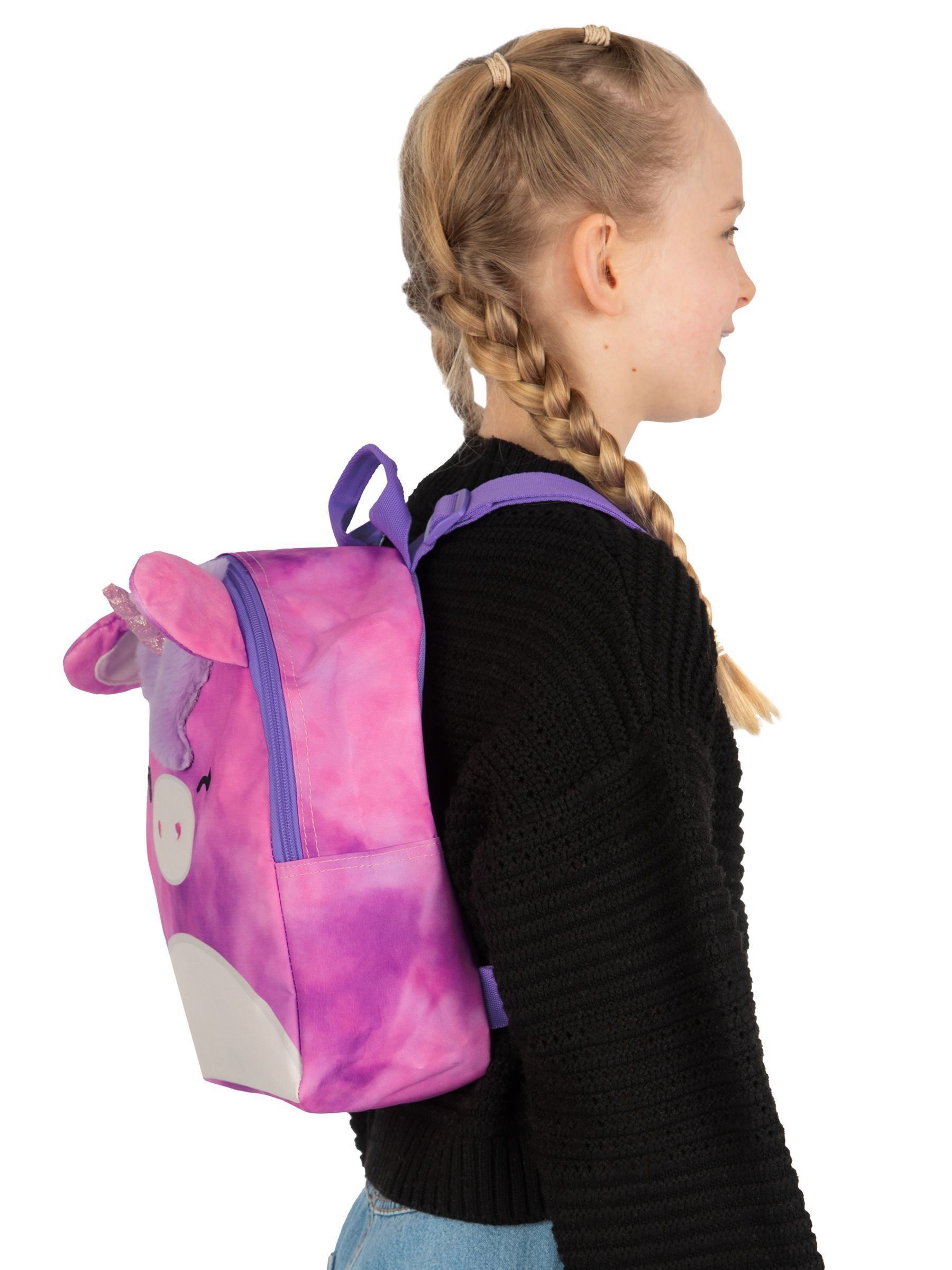 Character Squishmallows Lola The Unicorn Backpack With 3D Horns and Ears