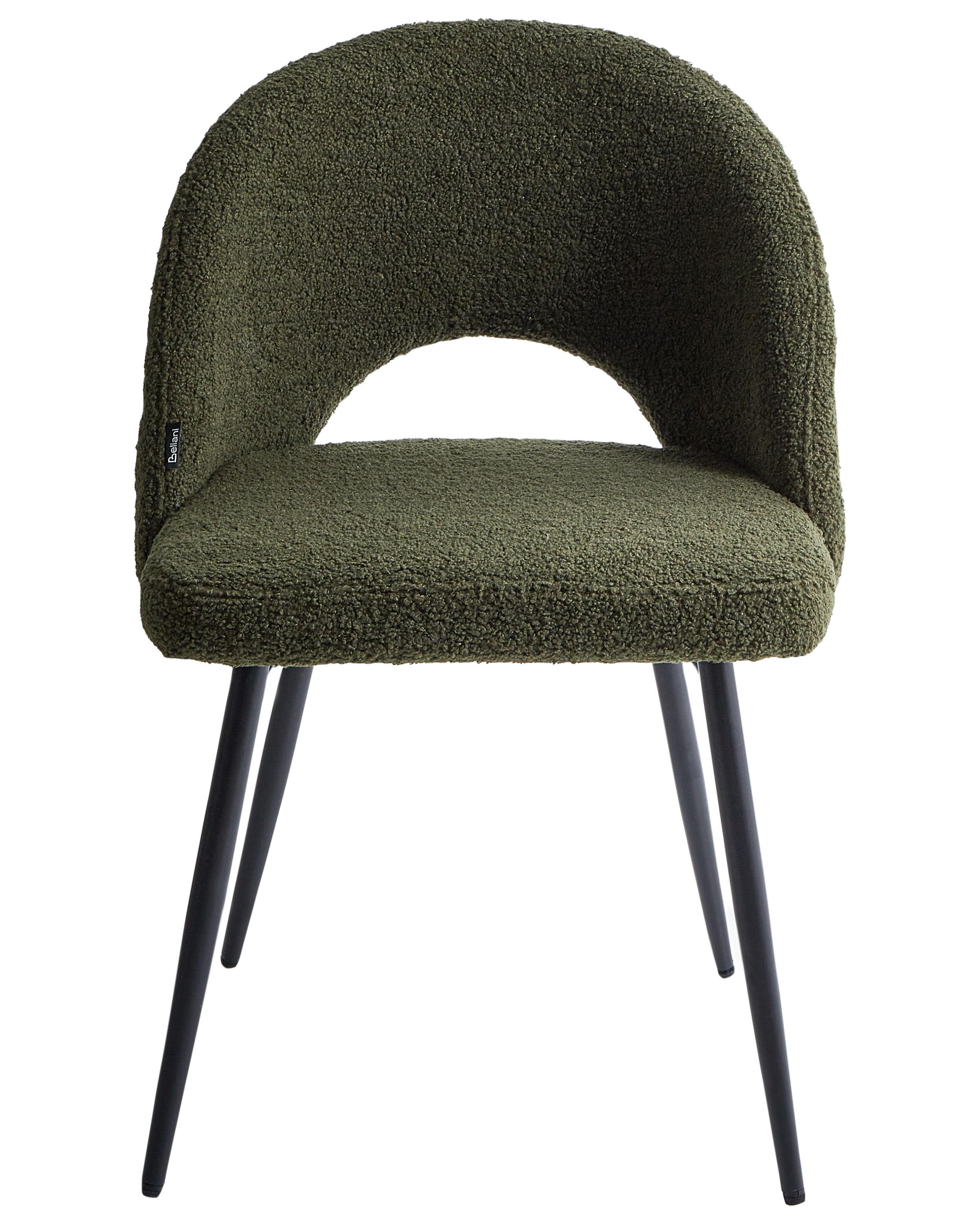 Set van 2 eetkamerstoelen ONAGA Bouclé Donkergroen