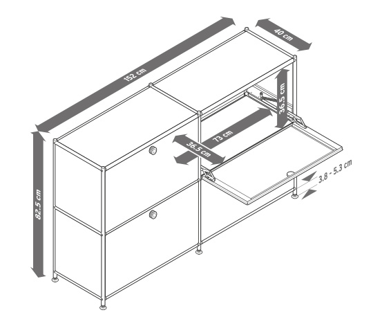 Sideboard Metall »CN3« mit 4 Klappen