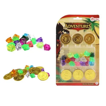 Toi-Toys Piraten Schatzmünzen/Kunststoffedelsteine Set