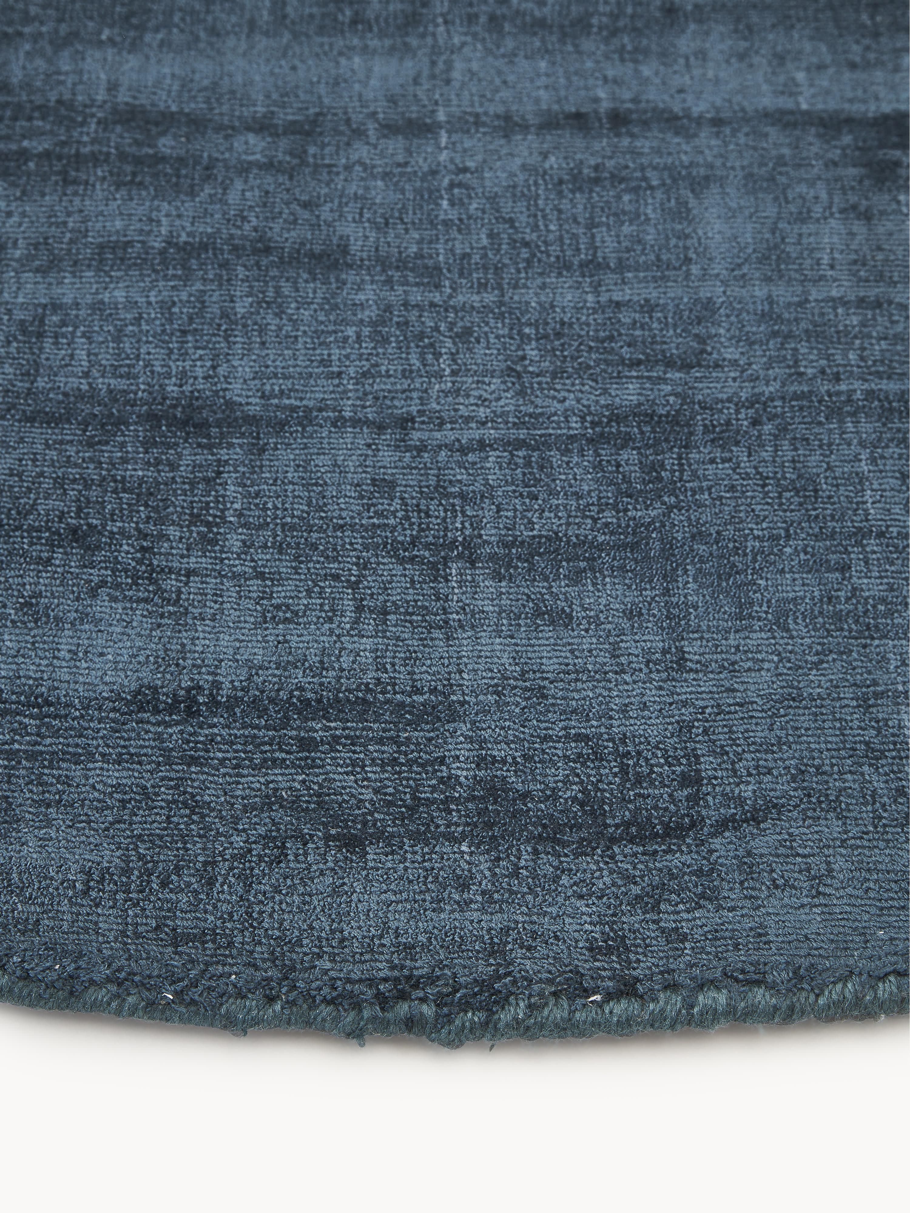 Rond viscose vloerkleed Jane, handgeweven