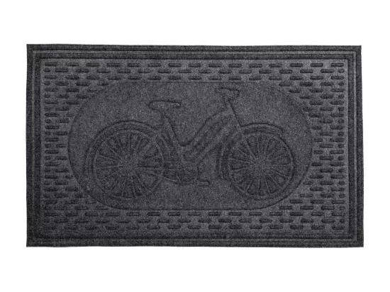 Tapis d'entrée en fibre et caoutchouc gris 75x45