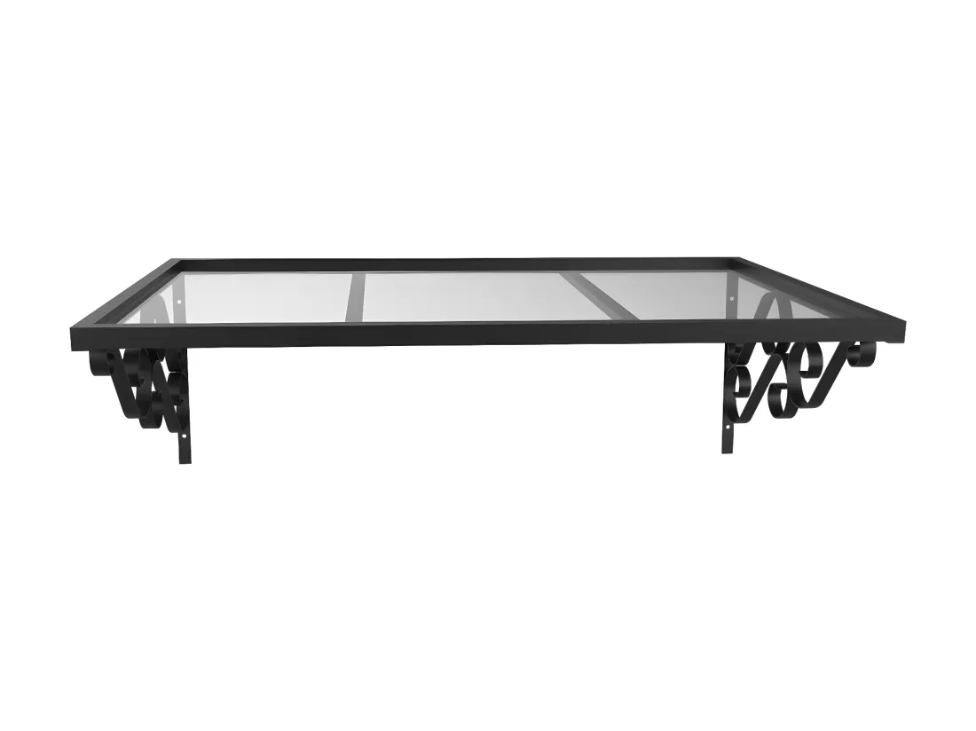 Auvent de porte en aluminium L150 x l80 cm incliné AMBAN