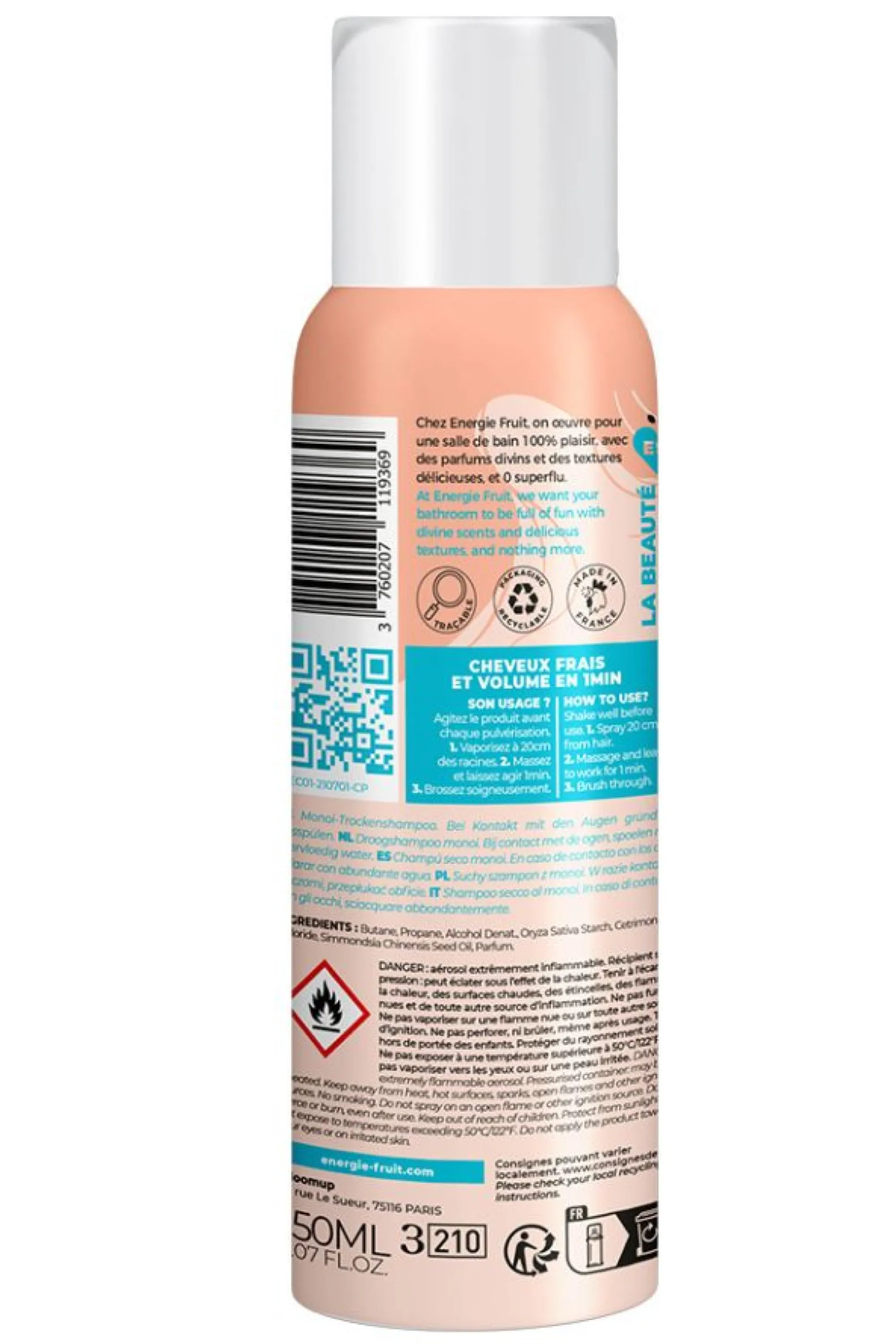 Energie Fruit Shampoing sec fraicheur & volume Monoï-150 ml