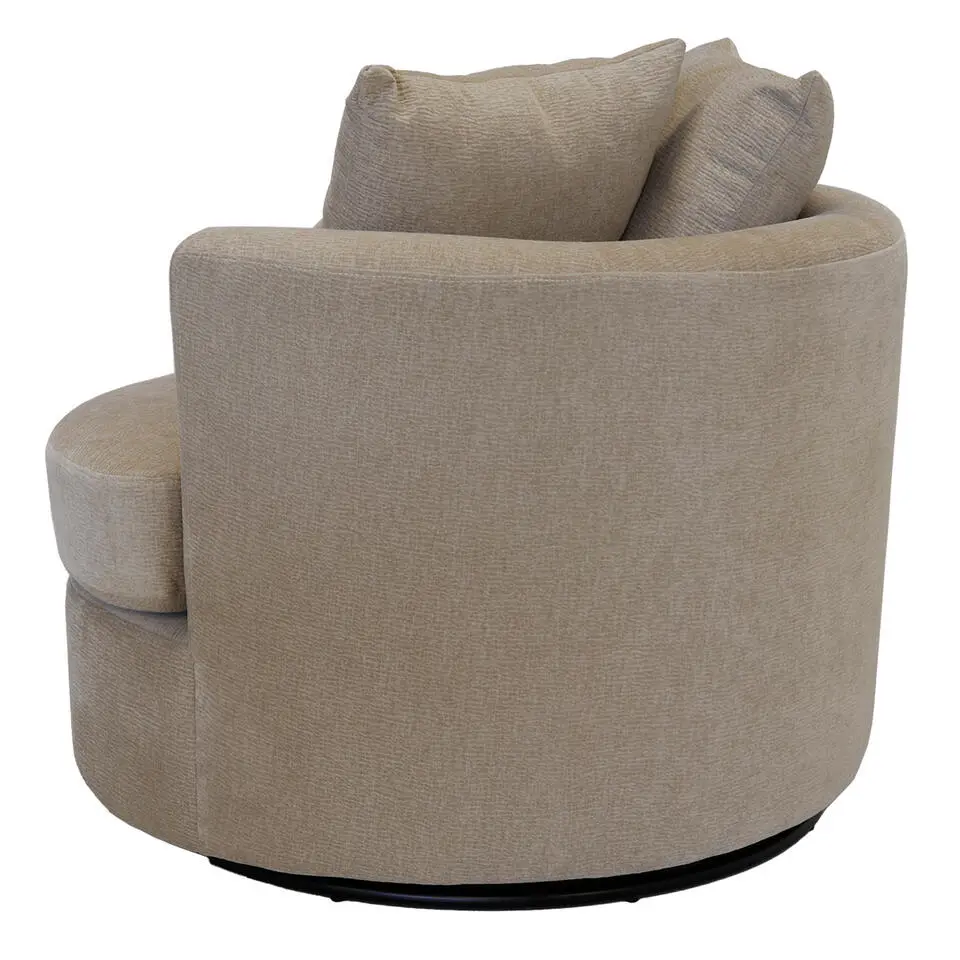 Fauteuil Taupe Stof - Zithoogte 45cm - Thony Luxe