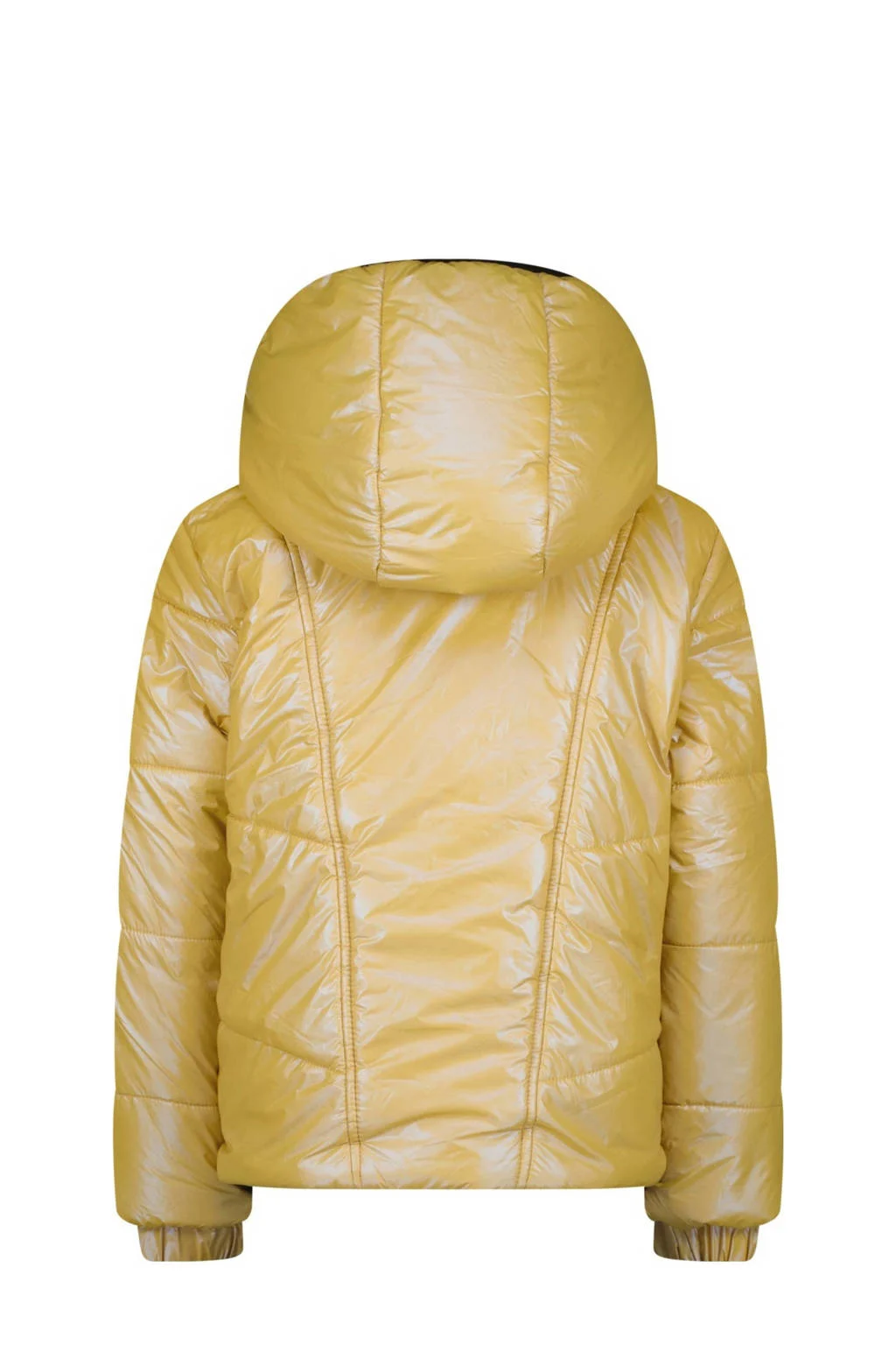Vingino reversible gewatteerde imitatiebont winterjas Tabra goud/zwart/wit
