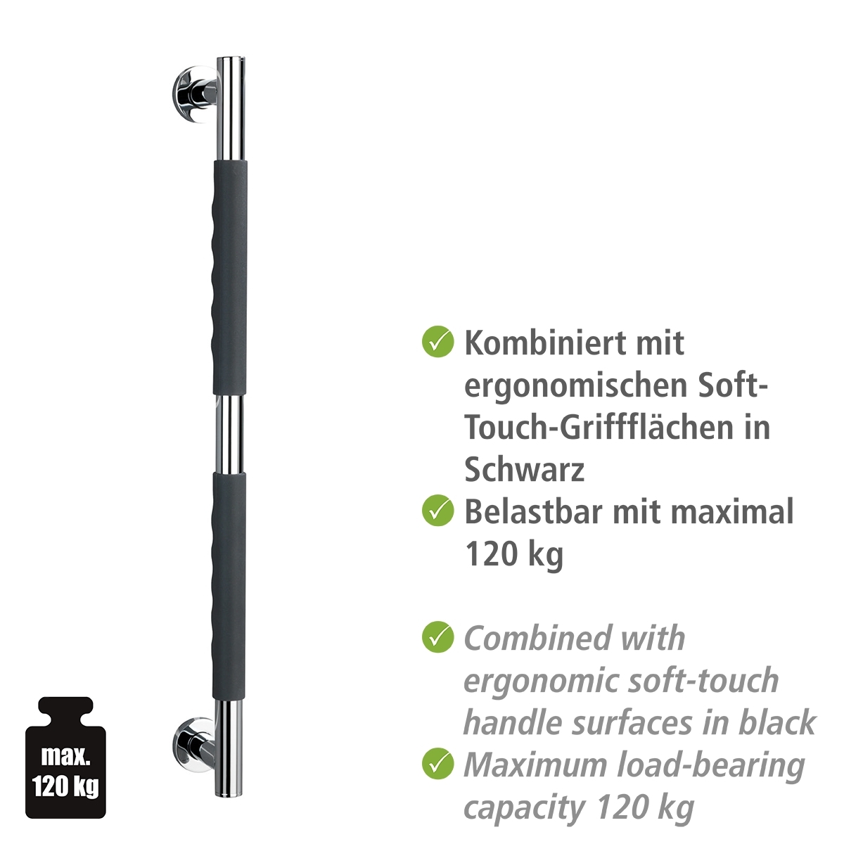 Wenko Secura veiligheidsgreep 65.5 RVS