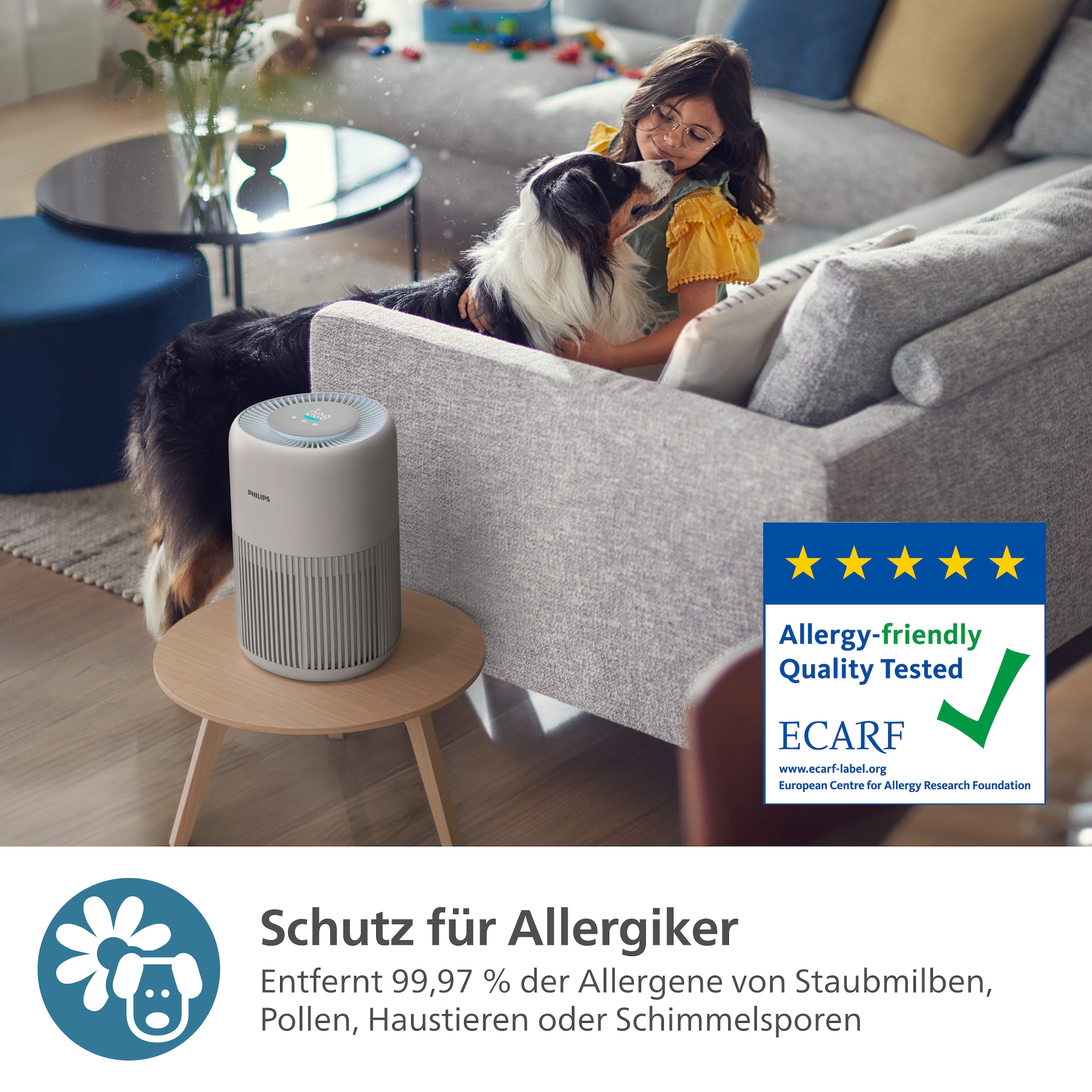 Philips Luftreiniger »AC0921/14 PureProtect Mini 900 Series, Luftreinigungsrate 250 m³/h« für 65 qm Räume 2-Schichten-HEPA-Filtersystem, leise