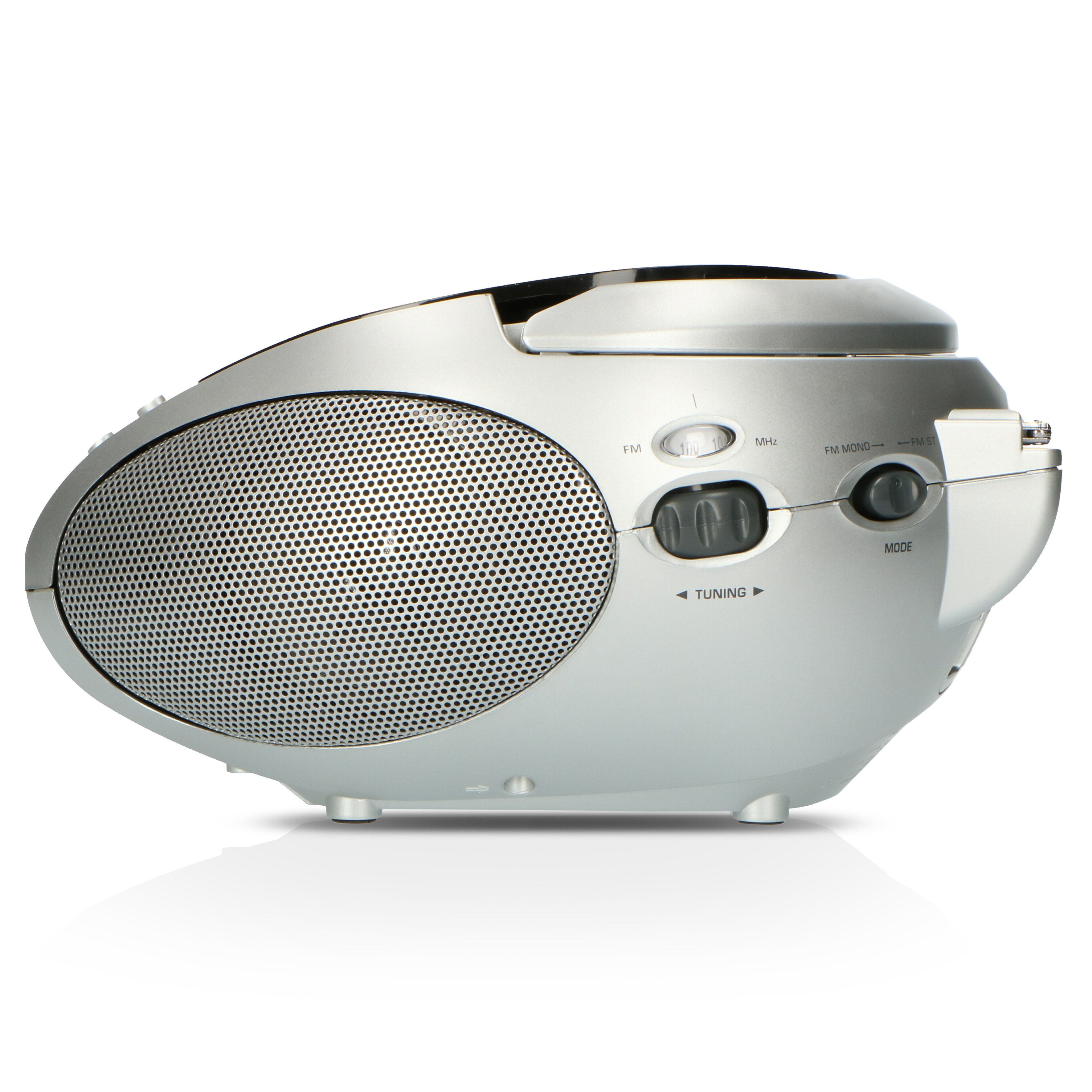 Lenco SCD-24 Black/Silver Tragbares FM-Radio mit CD-Player Kopfhöreranschluß Silber/Schwarz