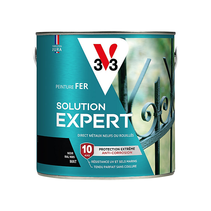 Peinture extérieure fer Solution expert noir mat V33 2L