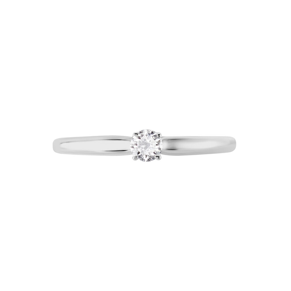 Bague Solitaire Flora Or Blanc Diamant
