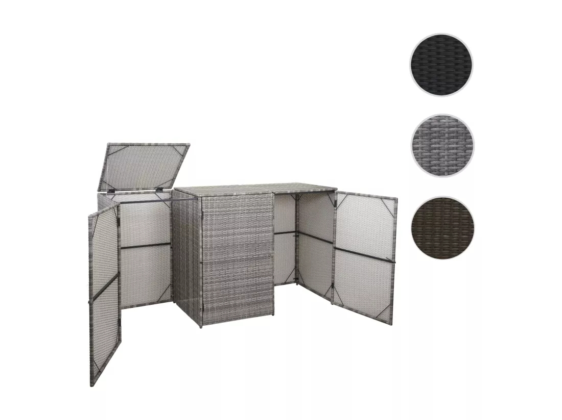 Habillage pour 3 poubelles MCW-E25 3x120l, gris
