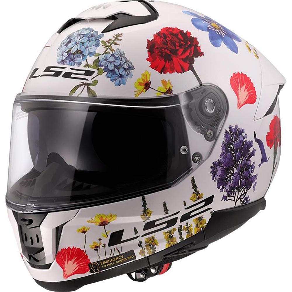 LS2 - Casque FF808 Stream II Flowers Blanc / Rouge / Violet / Jaune / Brillant