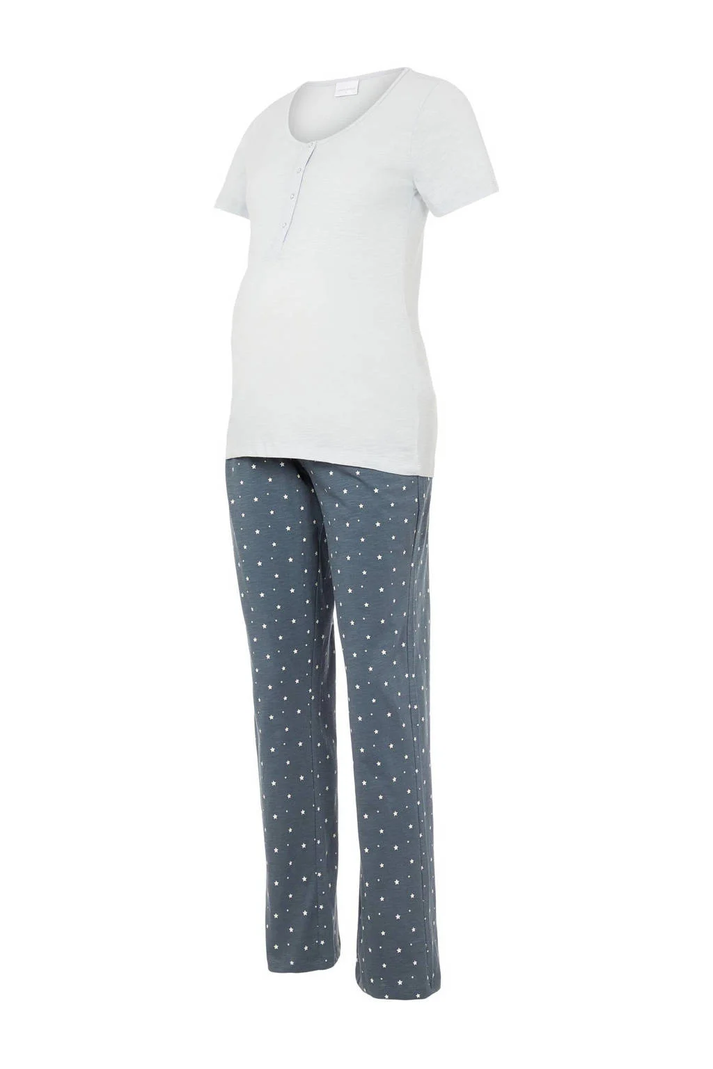 MAMALICIOUS zwangerschapspyjama MLMIRA wit/blauw