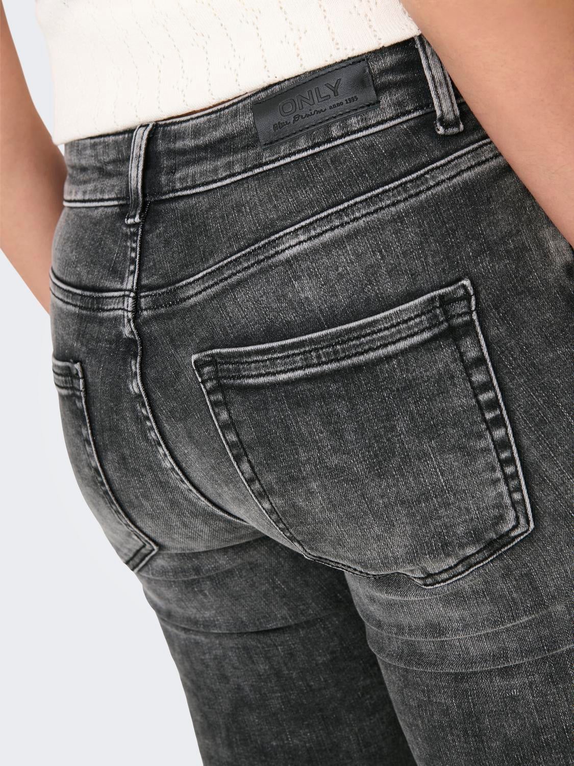 ONLBLUSH Mittlere Taille Skinny Fit Jeans Dark Grey Denim